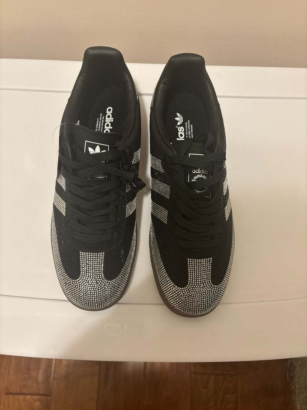 adidas Samba OG Crystal Rhinestone Black Silver Sneakers Size US 9.5